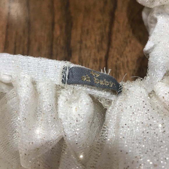 New Oh Baby Frill Tutu Ivory Gold Flecks Elastic Waist Reversible Kid Toddler - Picture 8 of 11